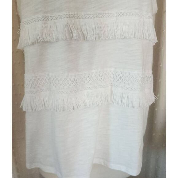 T25 Liz Claiborne tank top western style with fringe - Picture 2 of 8